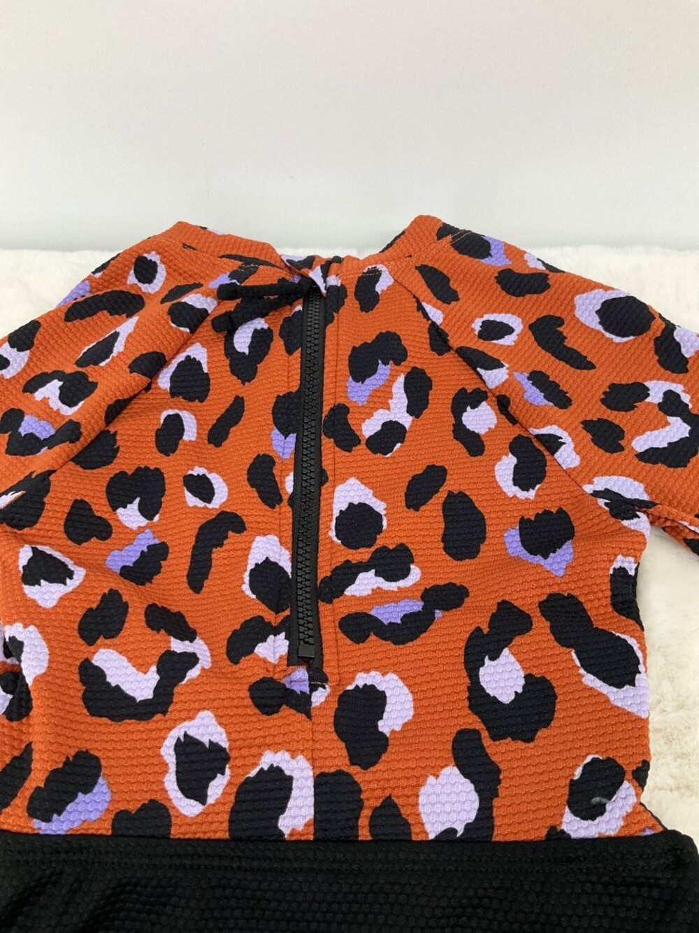 Art Class size Medium (8) Girls Leopard Print One-Piece Swimsuit: Black, Purple, - Picture 6 of 6